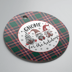 Clan MacFarlane Hunting Modern Tartan Tartan Crest Gnome Round Ceramic Ornament LU36 MacFarlane Hunting Modern Tartan Tartan Christmas