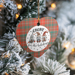 Clan MacDougall Ancient Tartan Tartan Crest Gnome Heart Ceramic Ornament GX20 MacDougall Ancient Tartan Tartan Christmas