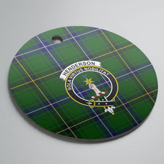 Clan Henderson Modern Tartan Crest Round Ceramic Ornament LB24 Henderson Modern Tartan Tartan Christmas