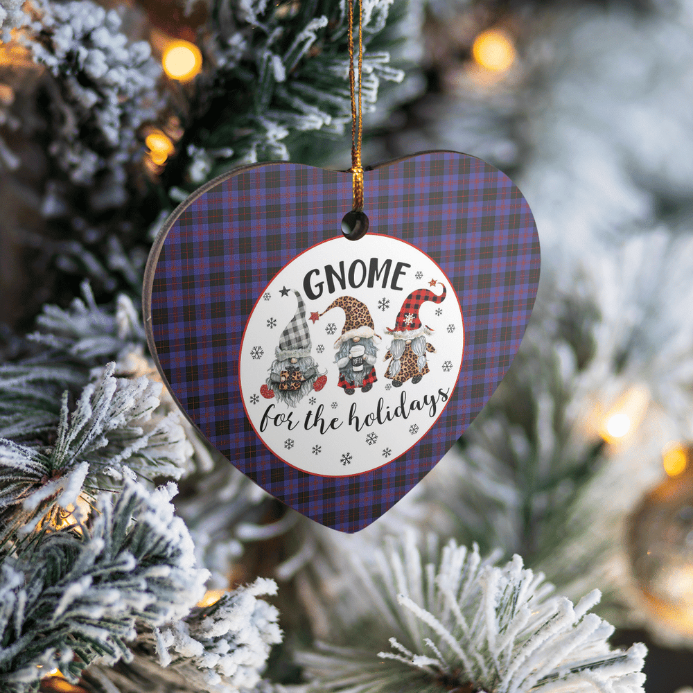 Clan Horsburgh Tartan Tartan Crest Gnome Heart Ceramic Ornament CN18 Horsburgh Tartan Tartan Christmas