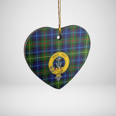 Clan Smith Modern Tartan Crest Heart Ceramic Ornament CX37 Smith Modern Tartan Tartan Christmas