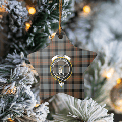 Clan Gunn Weathered Tartan Crest Star Ceramic Ornament ZK39 Gunn Weathered Tartan Tartan Christmas
