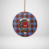 Clan Pentland (Edinburgh) Tartan Crest Round Ceramic Ornament GW35 Pentland (Edinburgh) Tartan Tartan Christmas