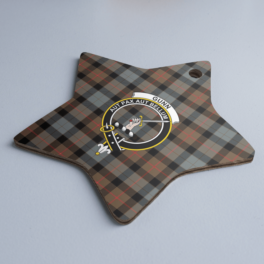 Clan Gunn Weathered Tartan Crest Star Ceramic Ornament ZK39 Gunn Weathered Tartan Tartan Christmas