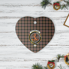 Clan Sutherland Weathered Tartan Crest Heart Ceramic Ornament AQ51 Sutherland Weathered Tartan Tartan Christmas