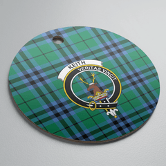 Clan Keith Ancient Tartan Crest Round Ceramic Ornament WN61 Keith Ancient Tartan Tartan Christmas