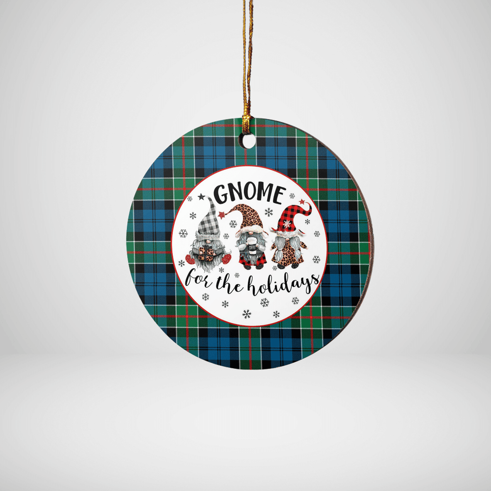 Clan Colquhoun Ancient Tartan Tartan Crest Gnome Round Ceramic Ornament NX39 Colquhoun Ancient Tartan Tartan Christmas