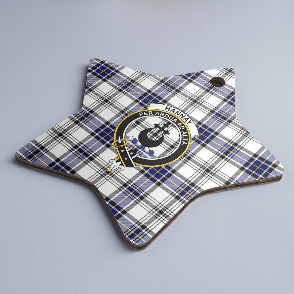 Clan Hannay Tartan Crest Star Ceramic Ornament MV67 Hannay Tartan Tartan Christmas