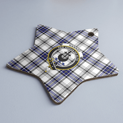 Clan Hannay Tartan Crest Star Ceramic Ornament MV67 Hannay Tartan Tartan Christmas