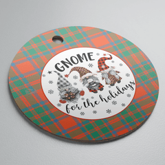 Clan MacKintosh Ancient Tartan Tartan Crest Gnome Round Ceramic Ornament QD21 MacKintosh Ancient Tartan Tartan Christmas
