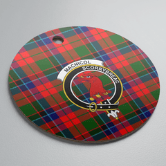 Clan Macnicol Tartan Crest Round Ceramic Ornament QH27 Macnicol Tartan Tartan Christmas