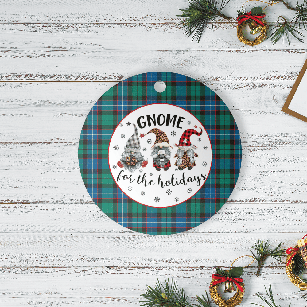 Clan Hunter Ancient Tartan Tartan Crest Gnome Round Ceramic Ornament II84 Hunter Ancient Tartan Tartan Christmas
