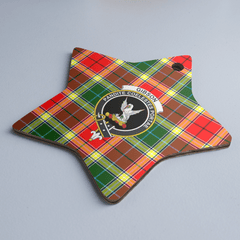 Clan Gibbs Tartan Crest Star Ceramic Ornament PH81 Gibbs Tartan Tartan Christmas