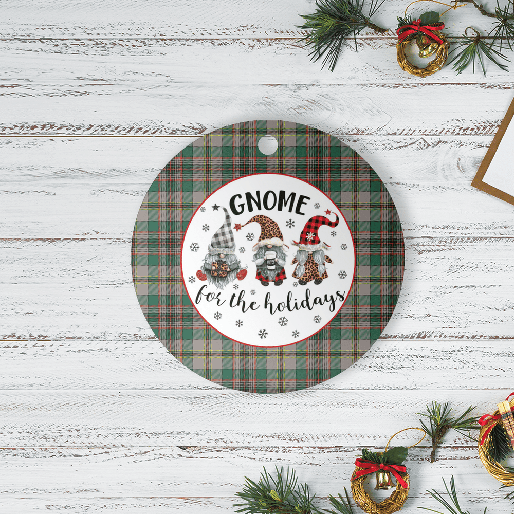 Clan Craig Ancient Tartan Tartan Crest Gnome Round Ceramic Ornament XY91 Craig Ancient Tartan Tartan Christmas