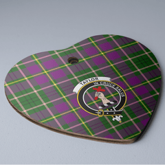 Clan Taylor Tartan Crest Heart Ceramic Ornament DI24 Taylor Tartan Tartan Christmas