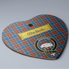 Clan MacBeth Modern Tartan Crest Heart Ceramic Ornament PA60 MacBeth Modern Tartan Tartan Christmas
