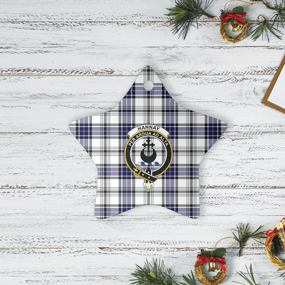 Clan Hannay Tartan Crest Star Ceramic Ornament MV67 Hannay Tartan Tartan Christmas