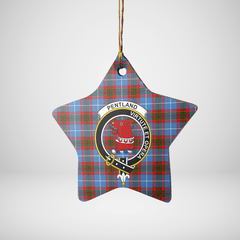 Clan Pentland (Edinburgh) Tartan Crest Star Ceramic Ornament DE79 Pentland (Edinburgh) Tartan Tartan Christmas