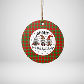 Clan Gartshore Tartan Tartan Crest Gnome Round Ceramic Ornament JZ48 Gartshore Tartan Tartan Christmas