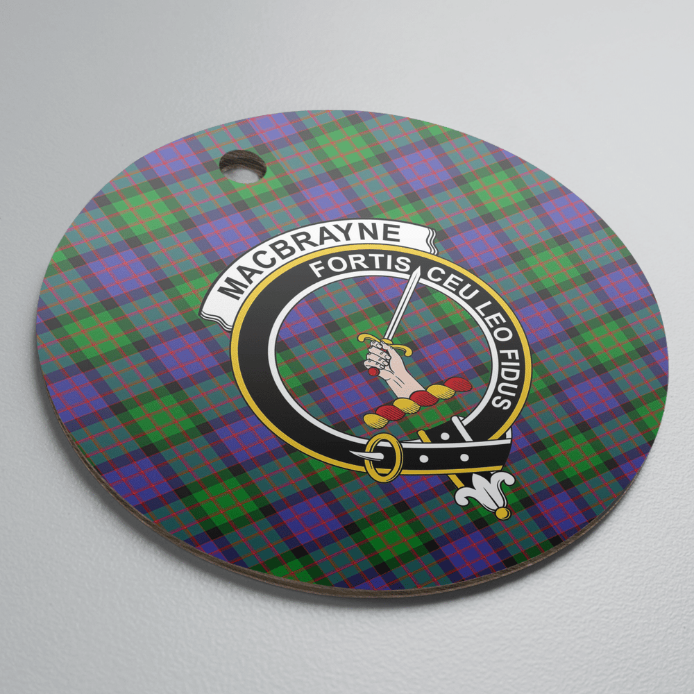 Clan MacBrayne Tartan Crest Round Ceramic Ornament QG98 MacBrayne Tartan Tartan Christmas
