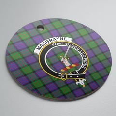 Clan MacBrayne Tartan Crest Round Ceramic Ornament QG98 MacBrayne Tartan Tartan Christmas