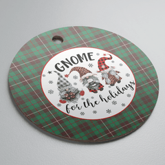Clan MacKinnon Hunting Ancient Tartan Tartan Crest Gnome Round Ceramic Ornament IJ93 MacKinnon Hunting Ancient Tartan Tartan Christmas