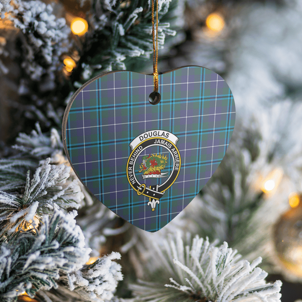 Clan Douglas Modern Tartan Crest Heart Ceramic Ornament TH27 Douglas Modern Tartan Tartan Christmas