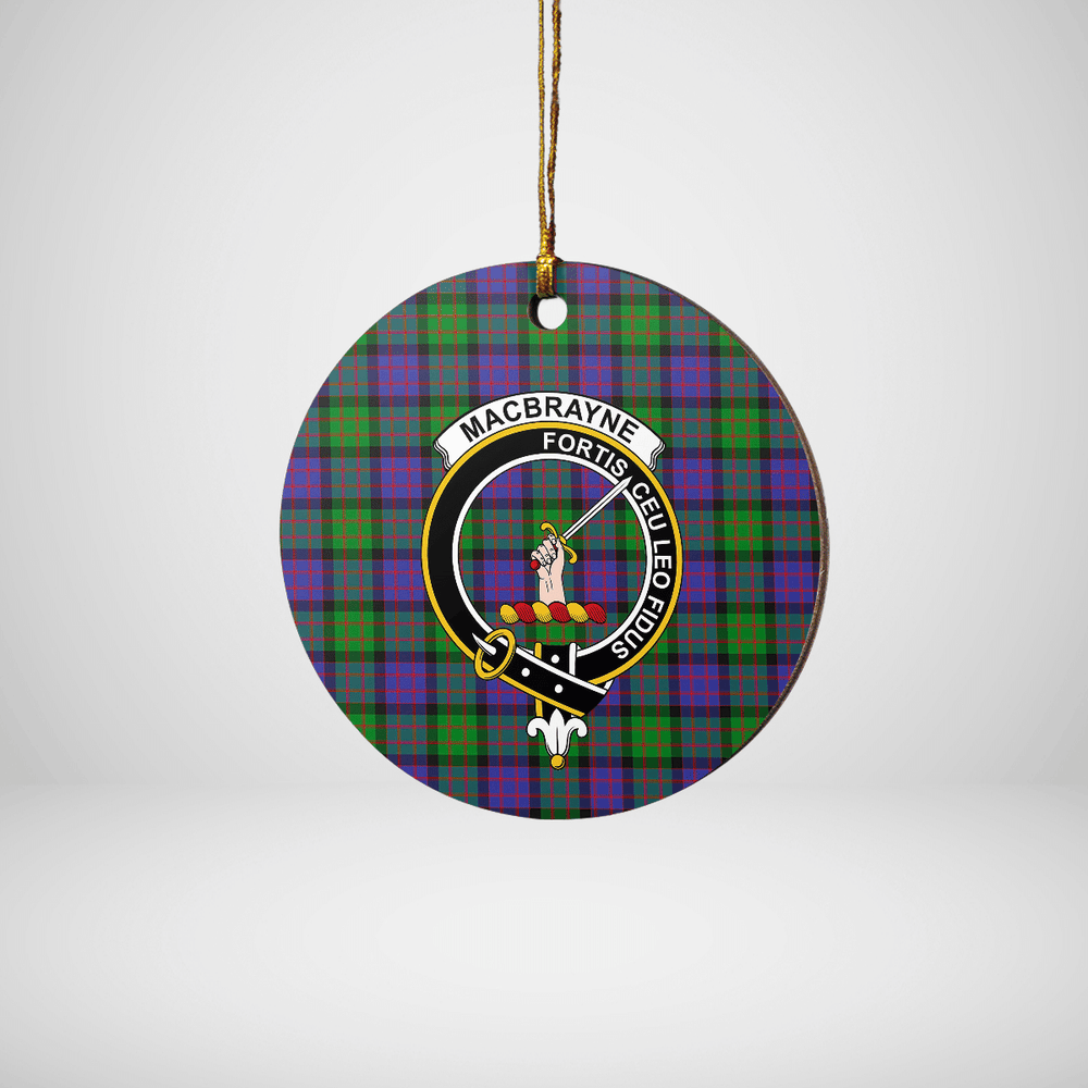 Clan MacBrayne Tartan Crest Round Ceramic Ornament QG98 MacBrayne Tartan Tartan Christmas