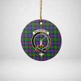 Clan MacBrayne Tartan Crest Round Ceramic Ornament QG98 MacBrayne Tartan Tartan Christmas