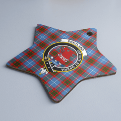 Clan Pentland (Edinburgh) Tartan Crest Star Ceramic Ornament DE79 Pentland (Edinburgh) Tartan Tartan Christmas