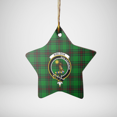 Clan Kinloch Tartan Crest Star Ceramic Ornament