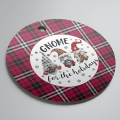 Clan Little Tartan Tartan Crest Gnome Round Ceramic Ornament UH50 Little Tartan Tartan Christmas