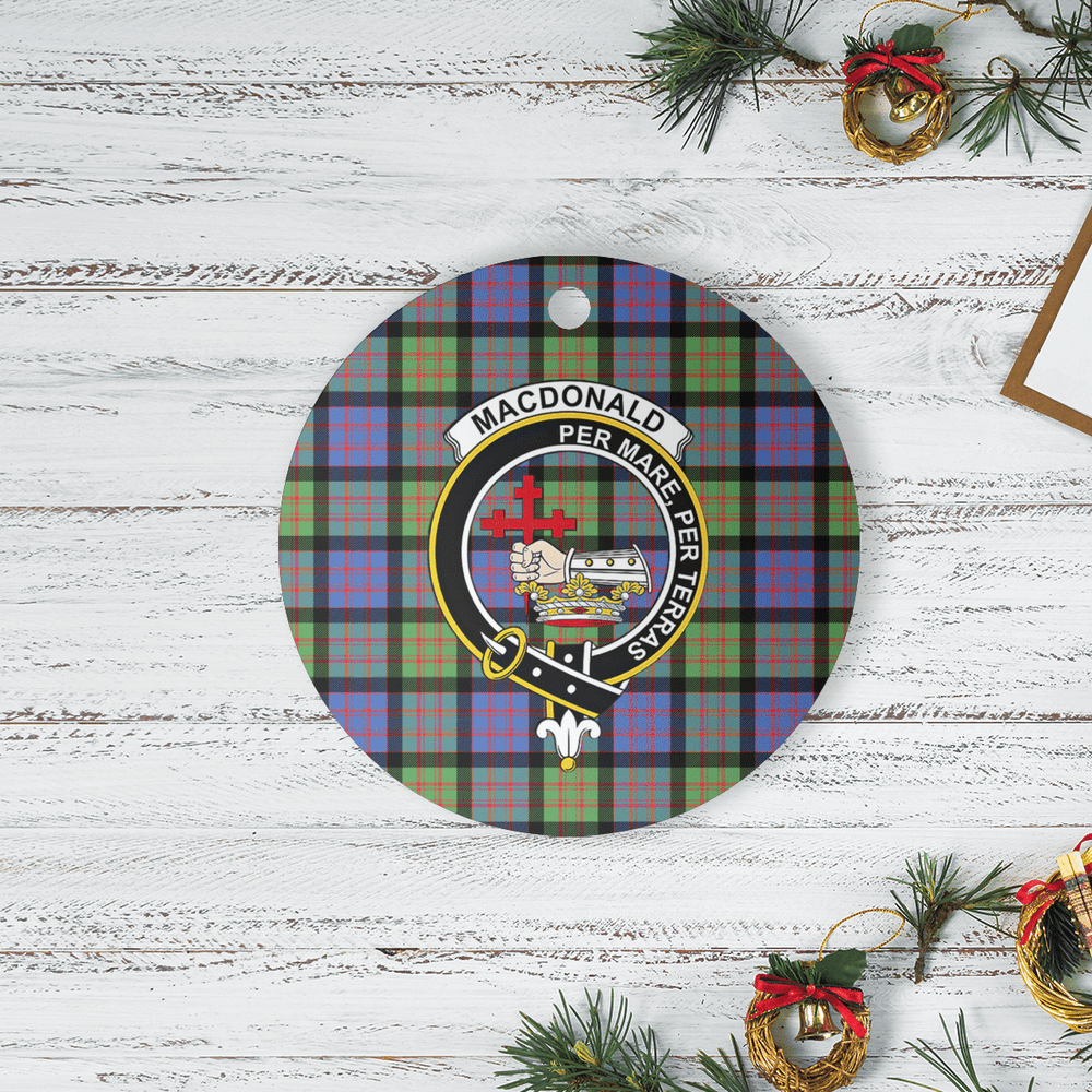 Clan MacDonald Ancient Tartan Crest Round Ceramic Ornament NC99 MacDonald Ancient Tartan Tartan Christmas