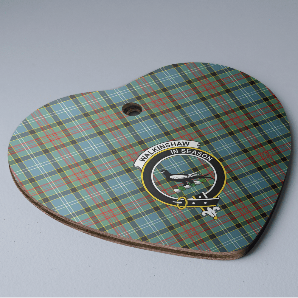 Clan Walkinshaw Tartan Crest Heart Ceramic Ornament MS23 Walkinshaw Tartan Tartan Christmas