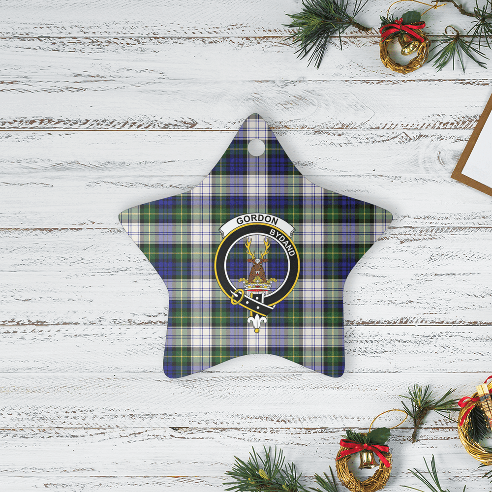 Clan Gordon Dress Modern Tartan Crest Star Ceramic Ornament WM49 Gordon Dress Modern Tartan Tartan Christmas