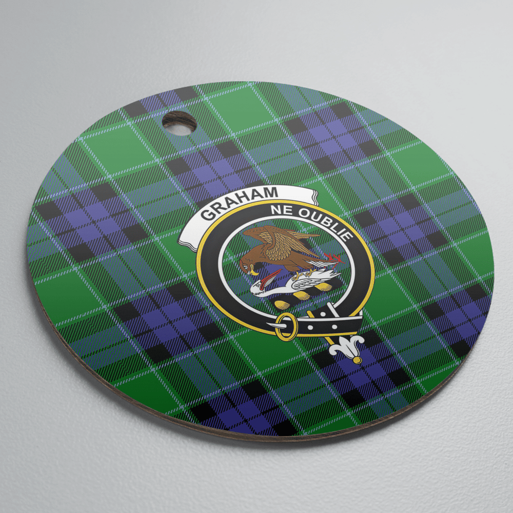 Clan Graham of Menteith Modern Tartan Crest Round Ceramic Ornament RN60 Graham of Menteith Modern Tartan Tartan Christmas