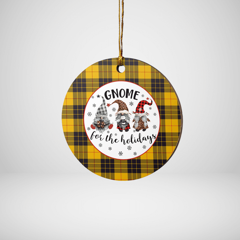 Clan MacLeod of Lewis Ancient Tartan Tartan Crest Gnome Round Ceramic Ornament GP25 MacLeod of Lewis Ancient Tartan Tartan Christmas