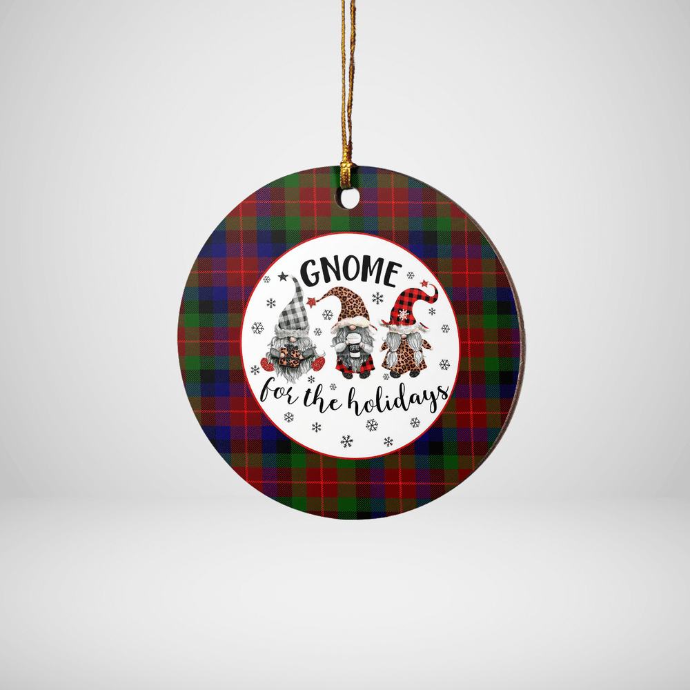 Clan Tennant Tartan Tartan Crest Gnome Round Ceramic Ornament WK73 Tennant Tartan Tartan Christmas