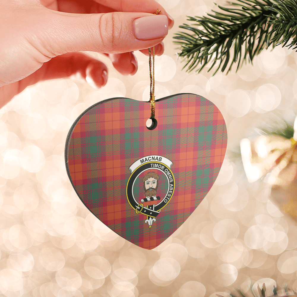 Clan MacNab Ancient Tartan Crest Heart Ceramic Ornament DB84 MacNab Ancient Tartan Tartan Christmas