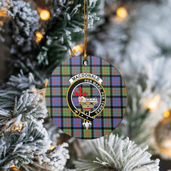 Clan MacDonald Ancient Tartan Crest Round Ceramic Ornament NC99 MacDonald Ancient Tartan Tartan Christmas