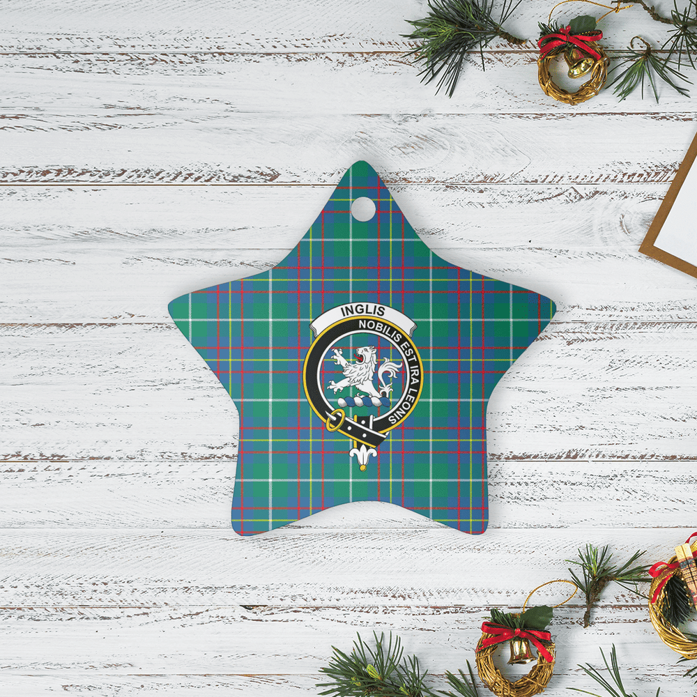 Clan Inglis Ancient Tartan Crest Star Ceramic Ornament MW79 Inglis Ancient Tartan Tartan Christmas