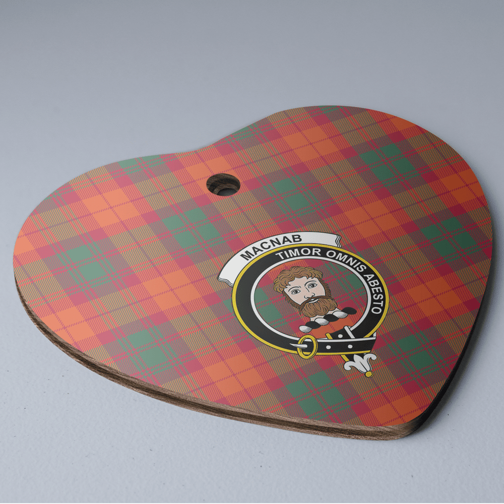 Clan MacNab Ancient Tartan Crest Heart Ceramic Ornament DB84 MacNab Ancient Tartan Tartan Christmas
