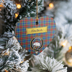 Clan MacBeth Modern Tartan Crest Heart Ceramic Ornament PA60 MacBeth Modern Tartan Tartan Christmas