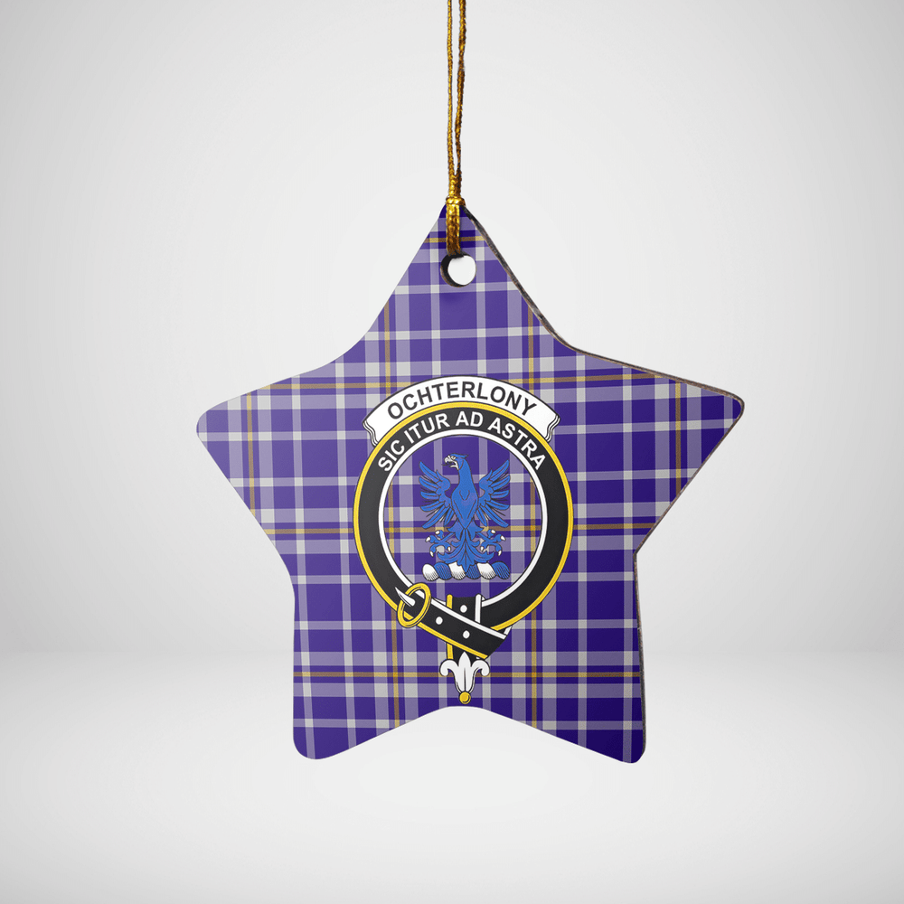 Clan Ochterlony Tartan Crest Star Ceramic Ornament RU17 Ochterlony Tartan Tartan Christmas