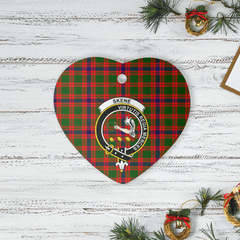 Clan Skene Modern Tartan Crest Heart Ceramic Ornament GZ28 Skene Modern Tartan Tartan Christmas