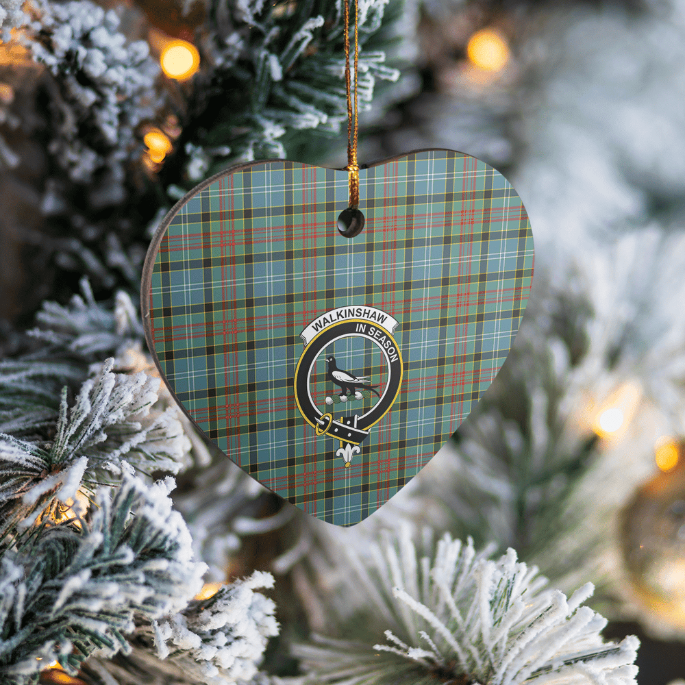 Clan Walkinshaw Tartan Crest Heart Ceramic Ornament MS23 Walkinshaw Tartan Tartan Christmas