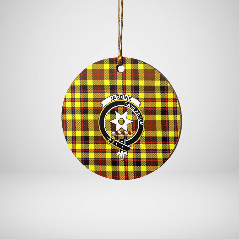 Clan Jardine Tartan Crest Round Ceramic Ornament LT29 Jardine Tartan Tartan Christmas