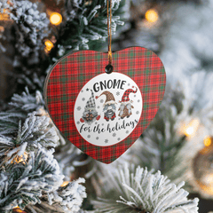 Clan Heron Tartan Tartan Crest Gnome Heart Ceramic Ornament ZG46 Heron Tartan Tartan Christmas