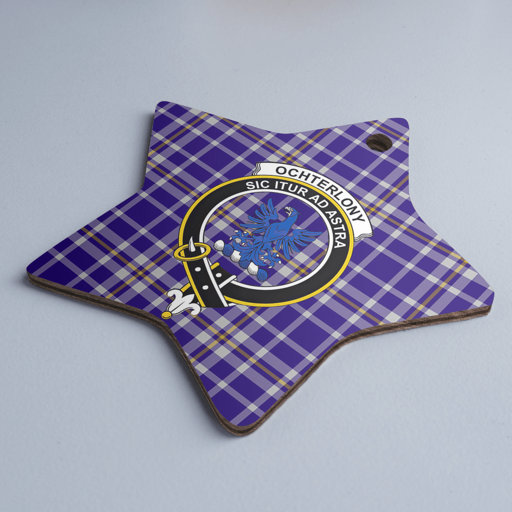 Clan Ochterlony Tartan Crest Star Ceramic Ornament RU17 Ochterlony Tartan Tartan Christmas