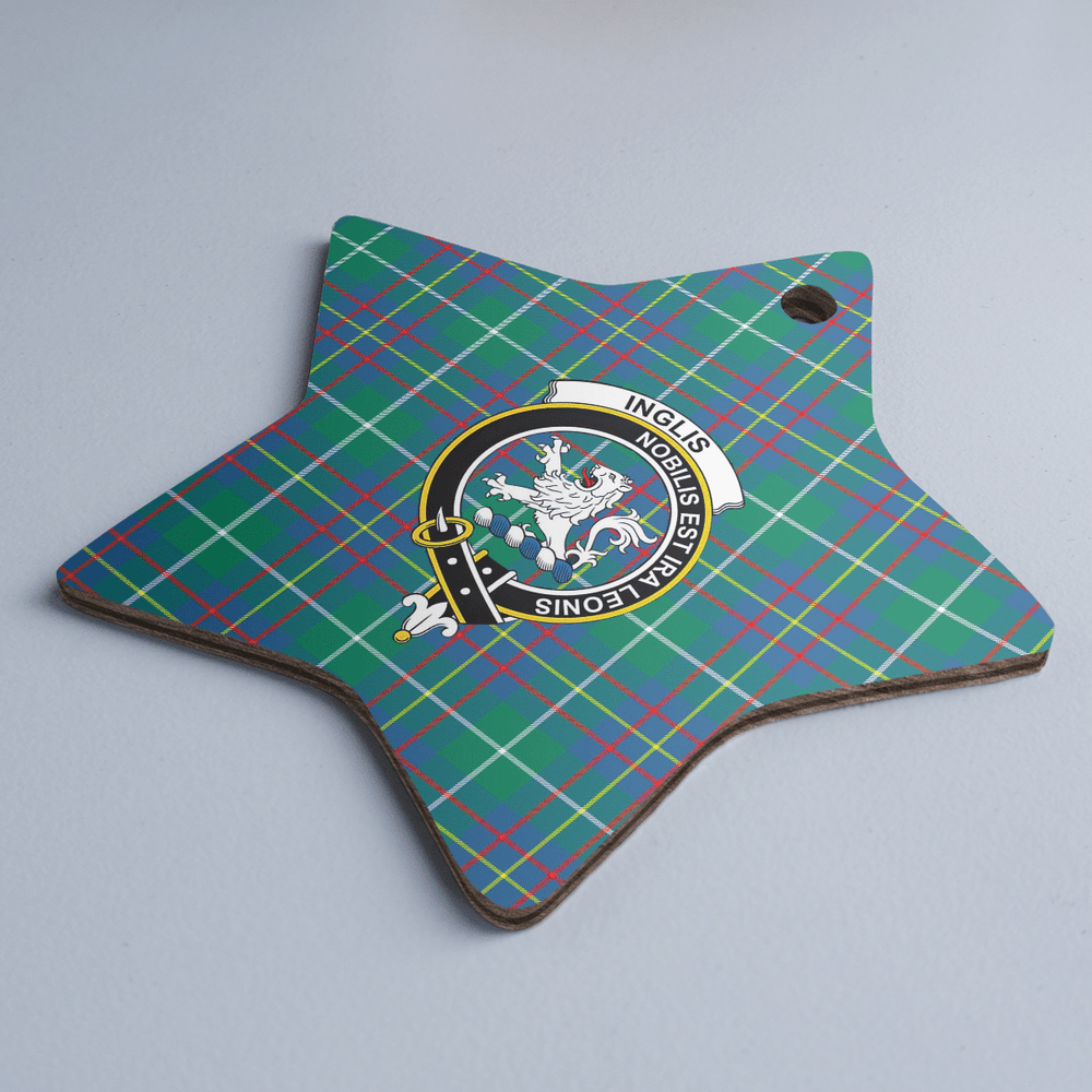 Clan Inglis Ancient Tartan Crest Star Ceramic Ornament MW79 Inglis Ancient Tartan Tartan Christmas